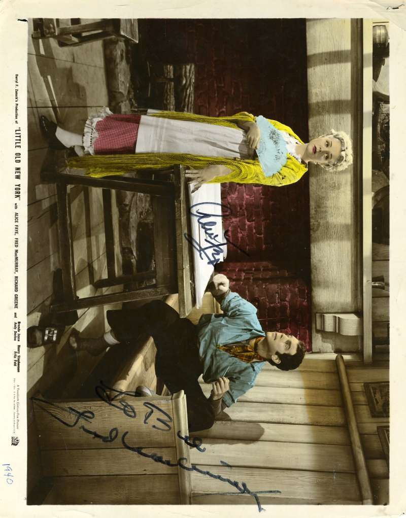 Fred Macmurry Alice Faye Psa Dna Coa Hand Signed 8x10 Photo Poster painting Autograph Authentic