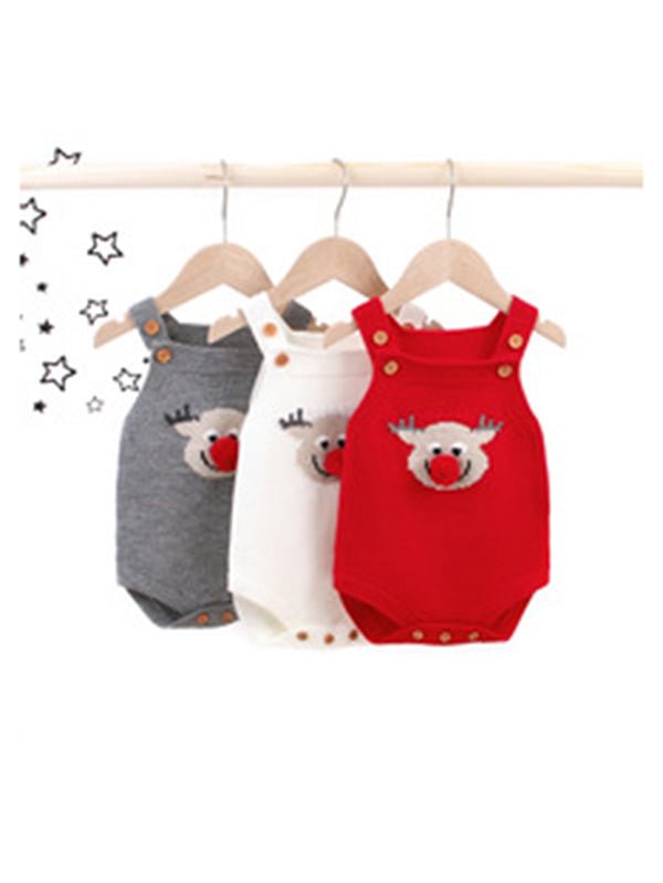 Newborn Baby Romper Reindeer Knitted Romper For Toddler-elleschic