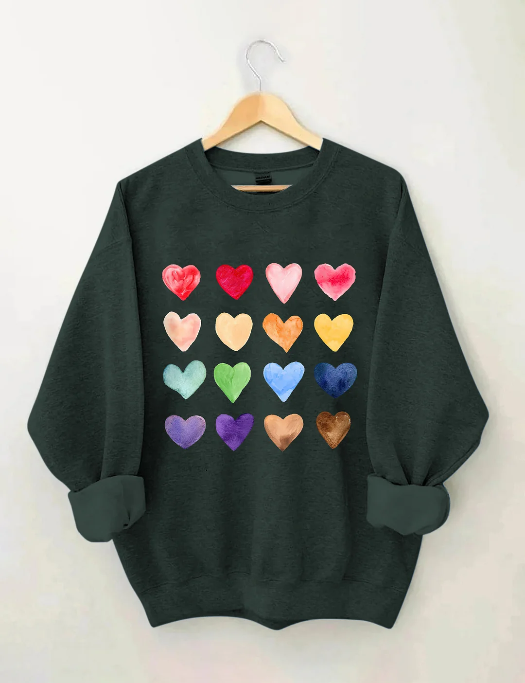 Watercolor Hearts Valentine's Day Sweatshirt