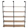 [US Local Warehouse] Industrial Pipe Shelf 5 Tier 72 Inch Industrial Wall Shelves with Solid Wood Plank Pipe Shelving Wall Mounted for Kitchen and Bar Shelving