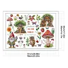 Magical House Of Gnomes-14CT Stamped Cross Stitch 59*44cm/23.23*17.32in tapestrymarket