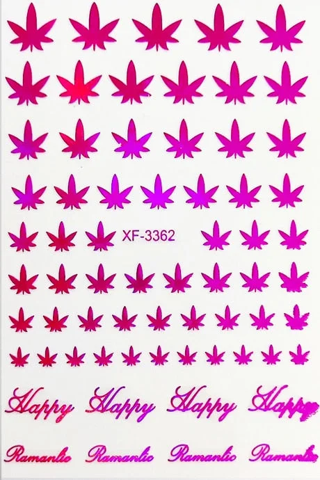 Canada DIY Nail Art Manicure 3D Self Adhesive Nail Stickers Pot Weed Leaf Nails Decal on Nails Salon Decoration Acrylic Designs