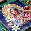 uk.everydayedeals DIY Pearl Painting With Frame - Handmade Self-Adhesive Pearls - Lady(25*25cm)