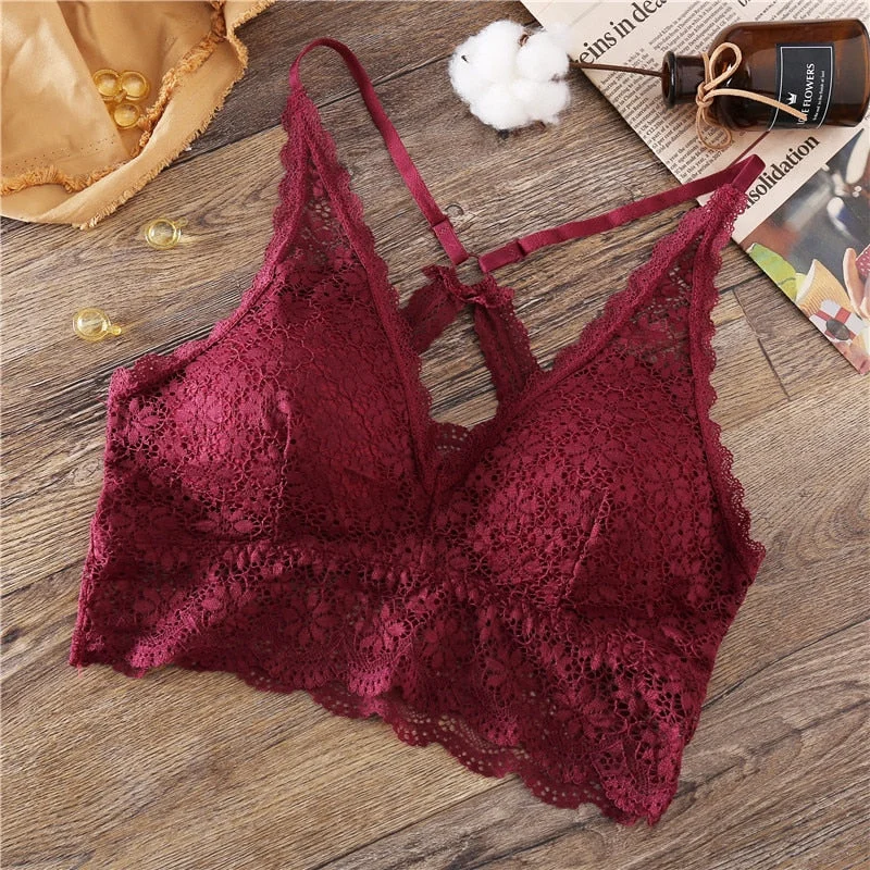 Sexy Lace Women Tops Fashion Floral Flower Tank Crop Top Streetwear Camisole Woman Underwear Female Lounge Bralette Lingerie