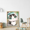 Bead Embroidery - Partial Printed 9CT Cartoon Cat(39x30 CM)