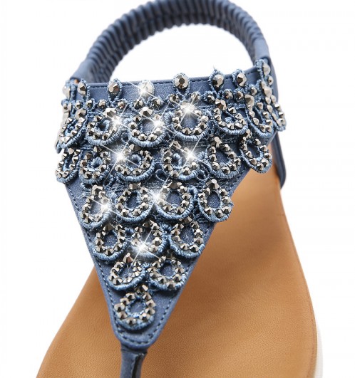 Beads Upper Slingbacks Flip Flops