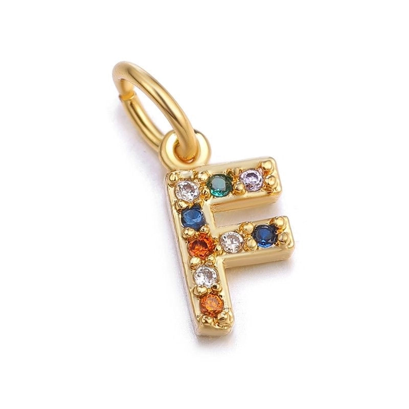 1 Piece Copper Zircon Letter Pendant Jewelry Accessories