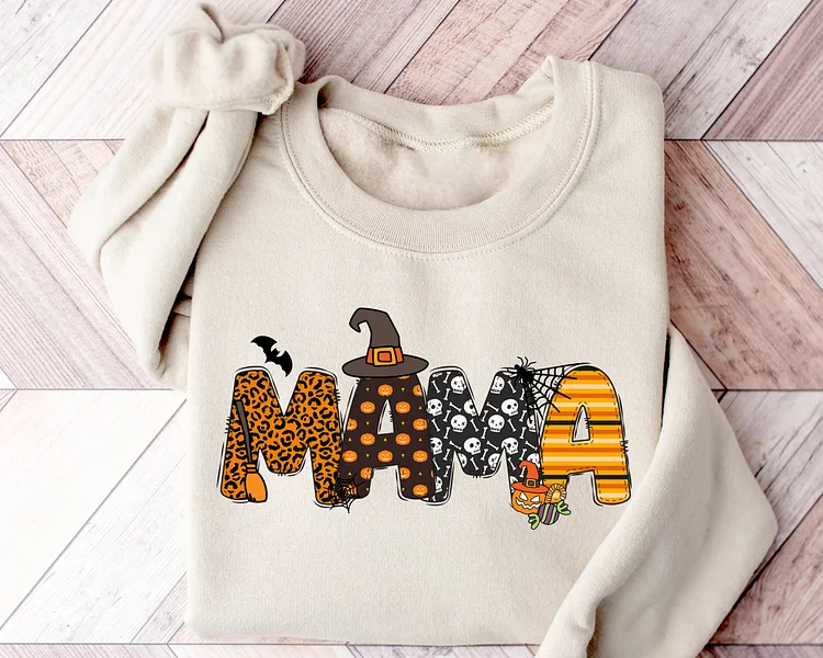 Mama Halloween Sweatshirt, Mama Sweatshirt, Halloween Sweater, Cool Mama Halloween Sweatshirt, Mama Halloween Gift, Spooky Season