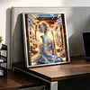5D DIY Diamond Art Painting Kit Partial Drill(Sakura Pavilion Beauty)