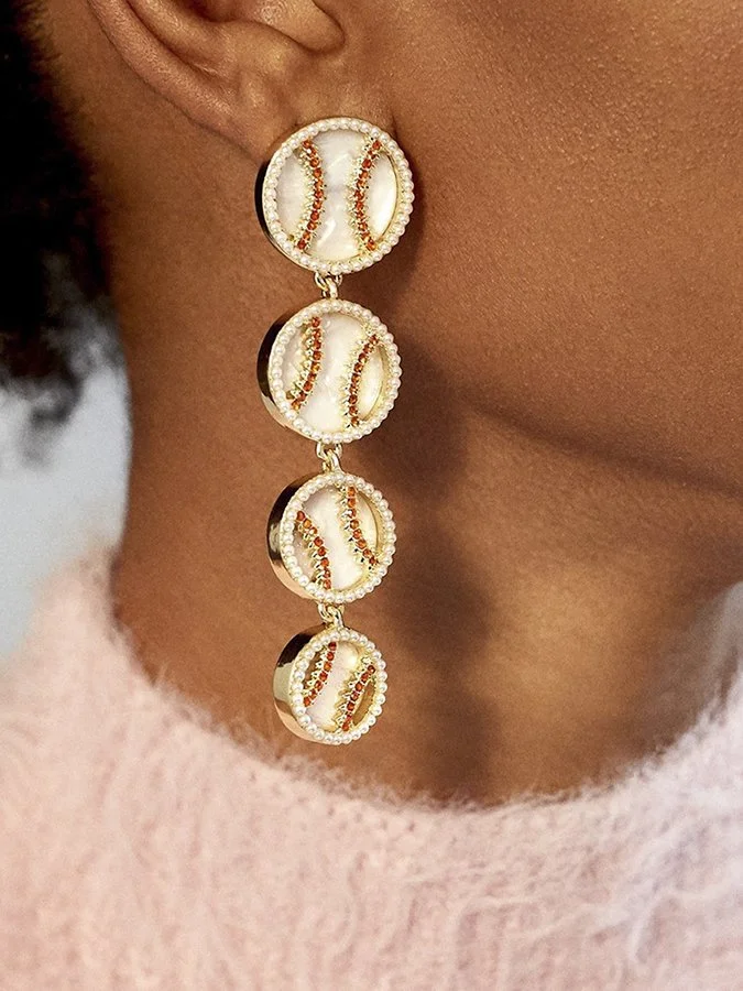 Women's Fashion Personality Baseball Pendant Earrings