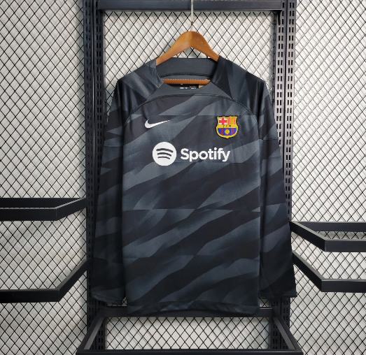 2023-2024 Long Sleeve Barcelona Black Goalkeeper Football shirt 