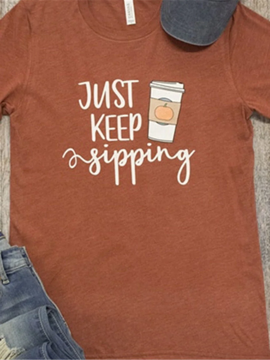 Just Keep O Neck T-shirt