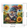Sunflower Gnome 5D Square Drill Diamond Painting Kit 35x35cm for Adults Beginners DIY Home Decor Gift