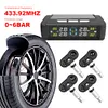 Tire Pressure Monitoring System with 4 Sensors USB/Solar TPMS for Car SUV Sedan