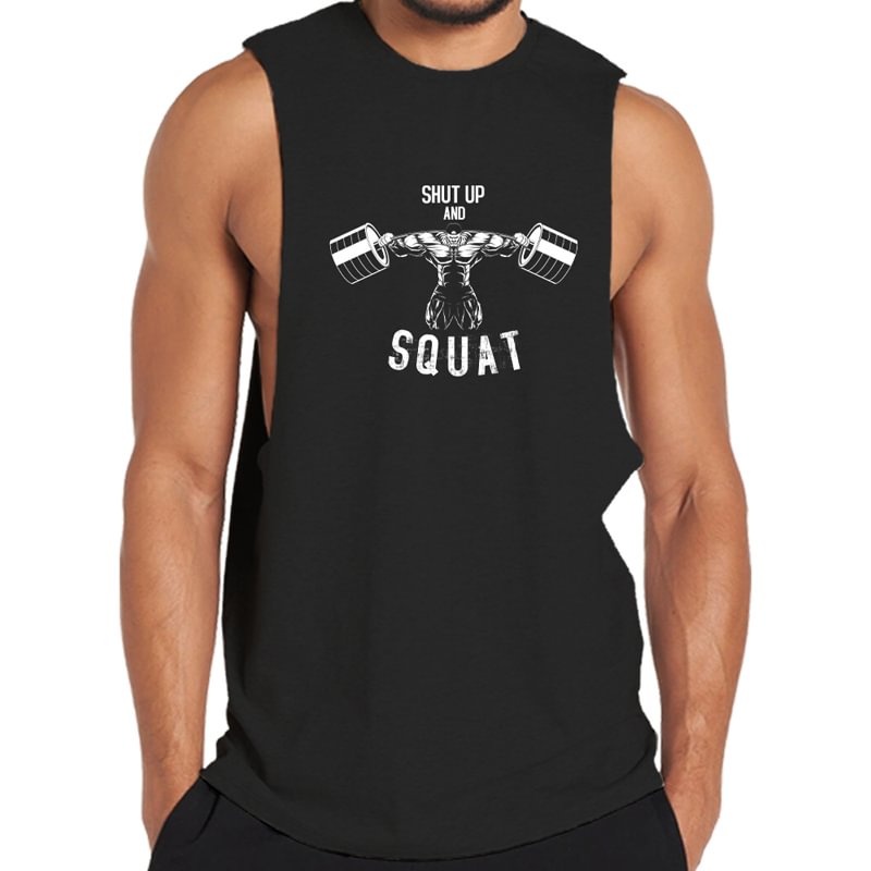 Cotton Squat Men's Workout Tank Top tacday