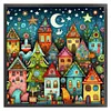 Colored Houses-14CT Stamped Cross Stitch 40*40cm/15.75*15.75in tapestrymarket