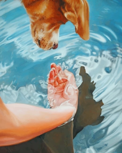 

Dog Drinking Water – Paint By Numbers - 40*50CM, 501 Original