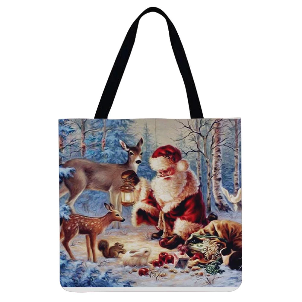 Linen Tote Bag -  Christmas