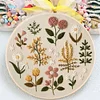 Flower-DIY Embroidery Kit with Pattern Cotton Threads Needles Hoop 30*30cm/11.8*11.8in