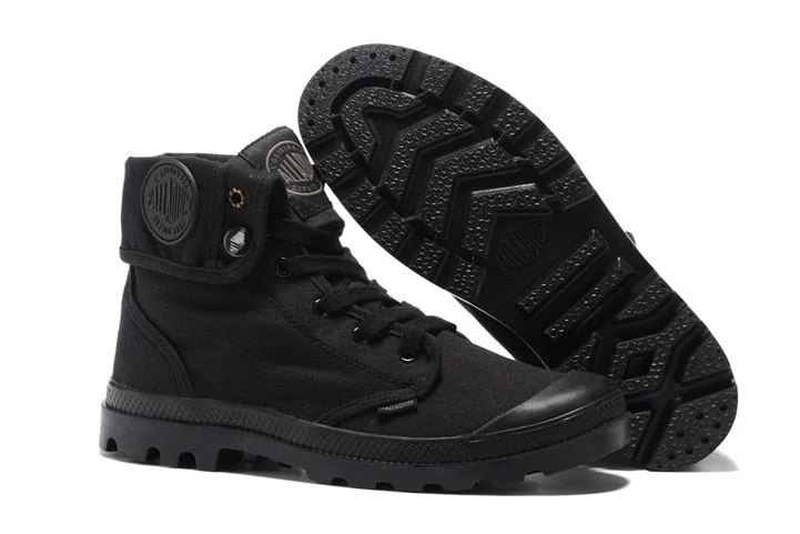 PALLADIUM Pallabrouse All Black Sneakers Men High-top Military Ankle Boots Canvas Casual Shoes Men Casual Shoes Eur Size 39-45