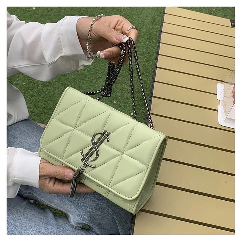 Women’s Pu Leather Solid Color Basic Classic Style Square Magnetic Buckle Crossbody Bag Underarm Bag