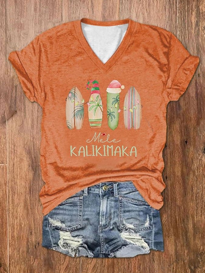 🔥Buy 2 Get 5% Off🔥Women's Mele Kalikimaka Bing Crosby Hawaii Casual Loose T-Shirt