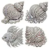 4pcs DIY Pearl Conch Diamond Painting Brooch