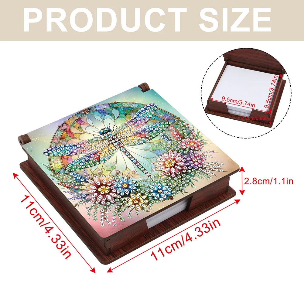 DIY Flower Dragonfly Diamond Painting Note Box Paper 160 Sheets of Paper for DIY Art Craft