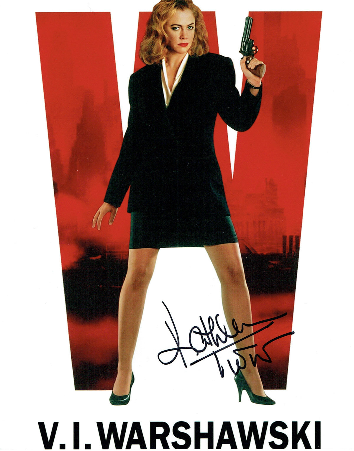 Kathleen TURNER SIGNED Autograph 10x8 RARE Photo Poster painting AFTAL COA V I Warshawski