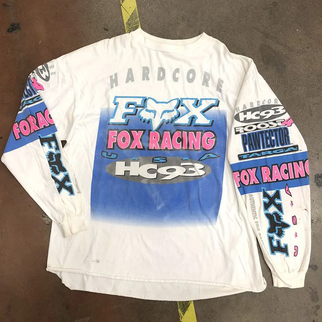  Vintage Racing Long Sleeve Top for Active Enthusiasts