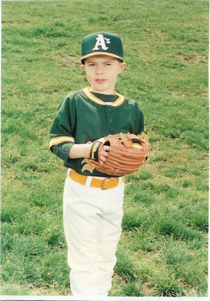 Baseball Boy FOUND Photo Poster painting ColorOriginal Snapshot VINTAGE 17 50 A
