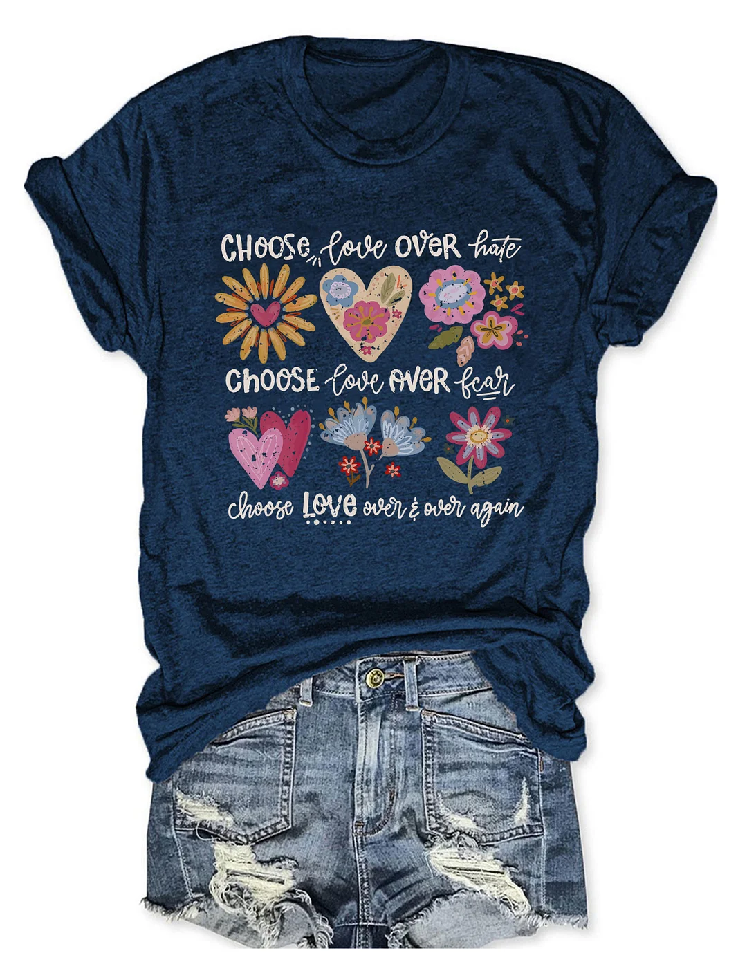 Choose Love Boho Floral T-shirt