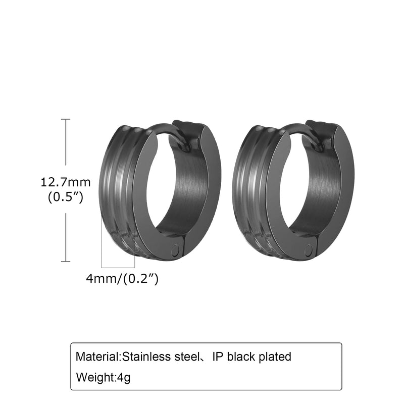 1 Pair Basic Minimalist Solid Color Polishing 201 Stainless Steel Earrings