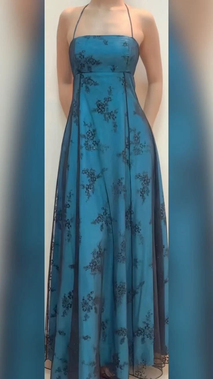 Retro long gown Prom gown Graduation gown