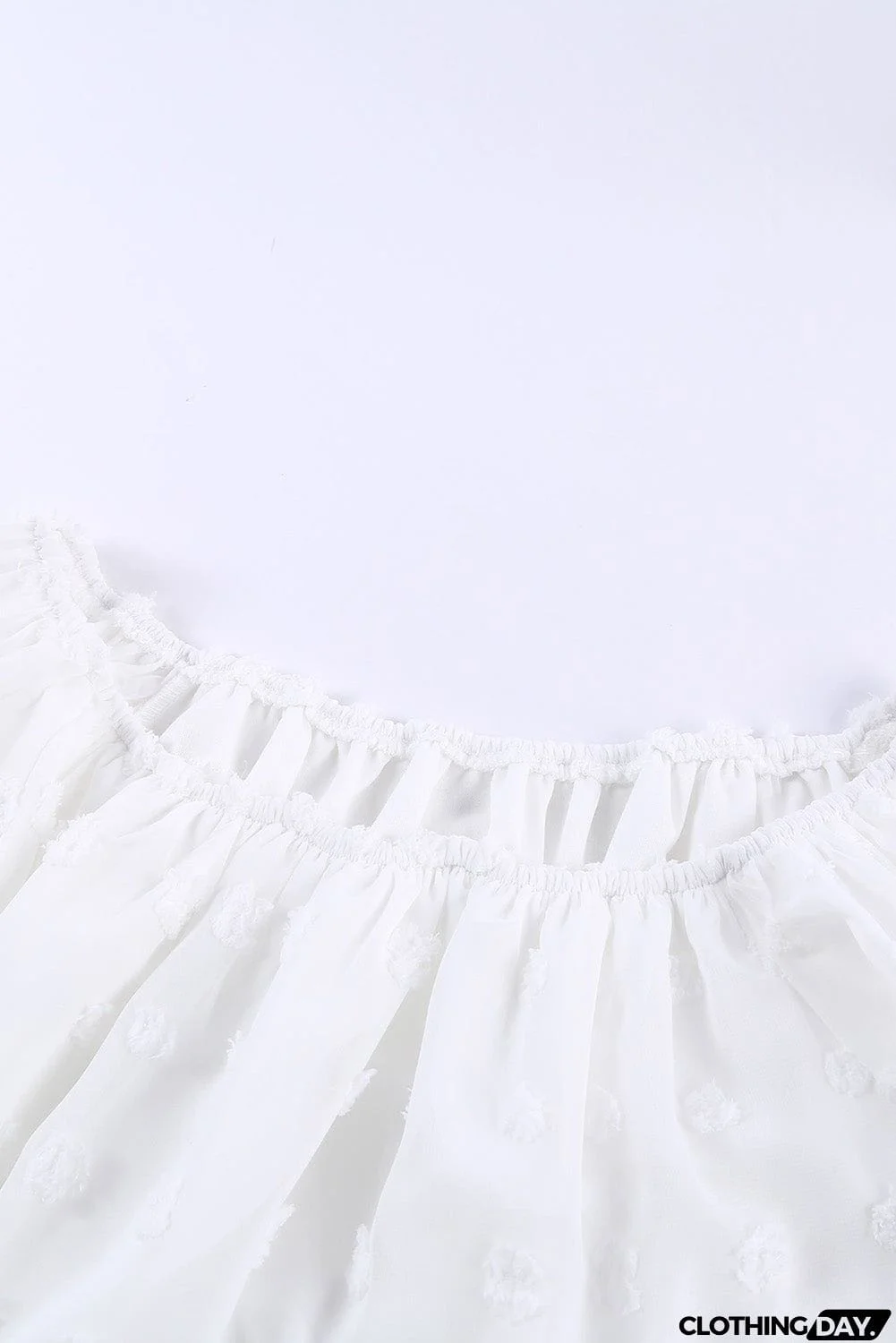 Off Shoulder Swiss Dot Blouse