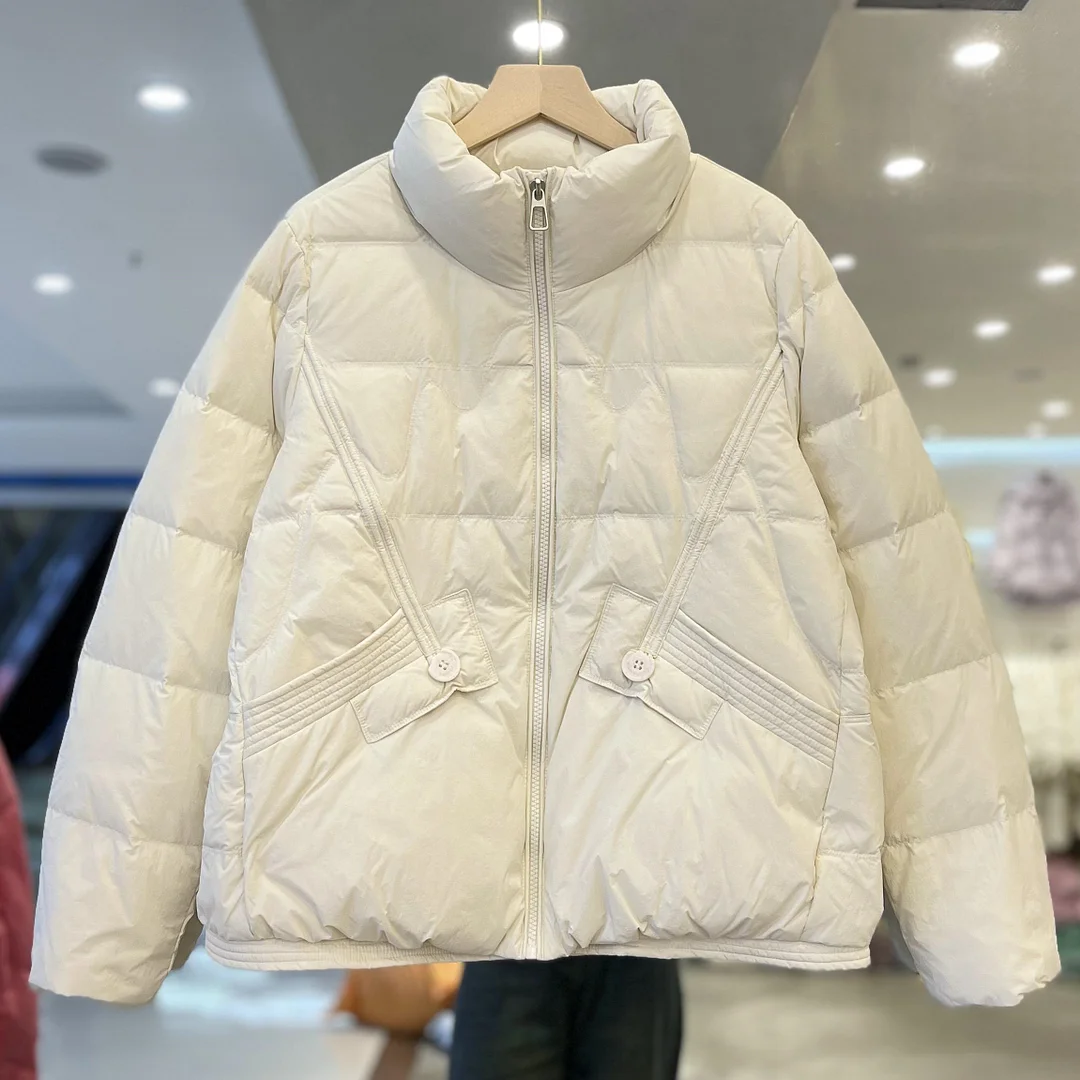 Toloer Autumn And Winter New Light Down Jacket Female Short Fashion Foreign Style Loose Stand Collar White Duck Velvet Warm Coat Tide-Outfit Ideas