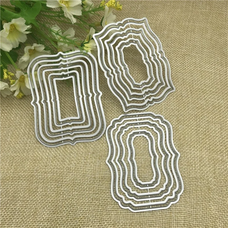 3pcs label frame set Metal Cutting Dies Stencils Die Cut for DIY Scrapbooking Album Paper Card Decorative Crafts Party Gift
