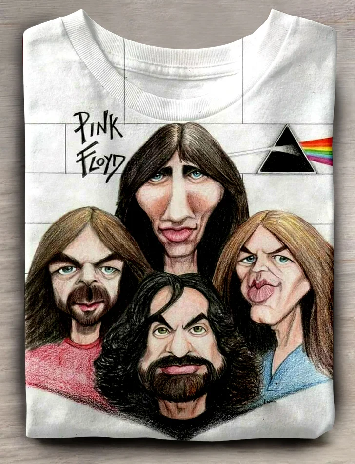 Teecade Teecade Pink Floyd Playful Art Print T-shirt