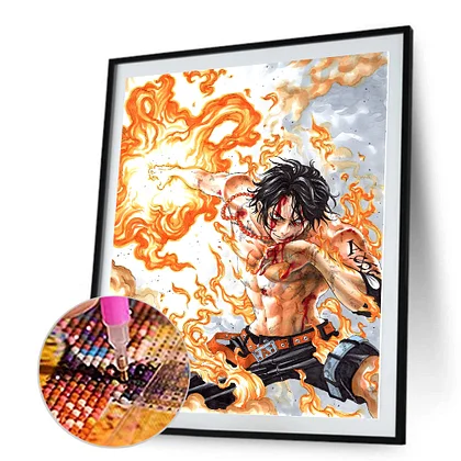 One Piece Anime Cartoon 40*30CM(Canvas) Full Round Drill Diamond Painting