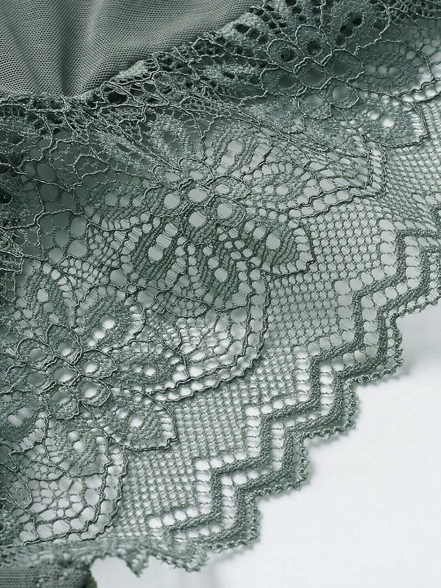 French sexy triangle cup underwear set without steel ring