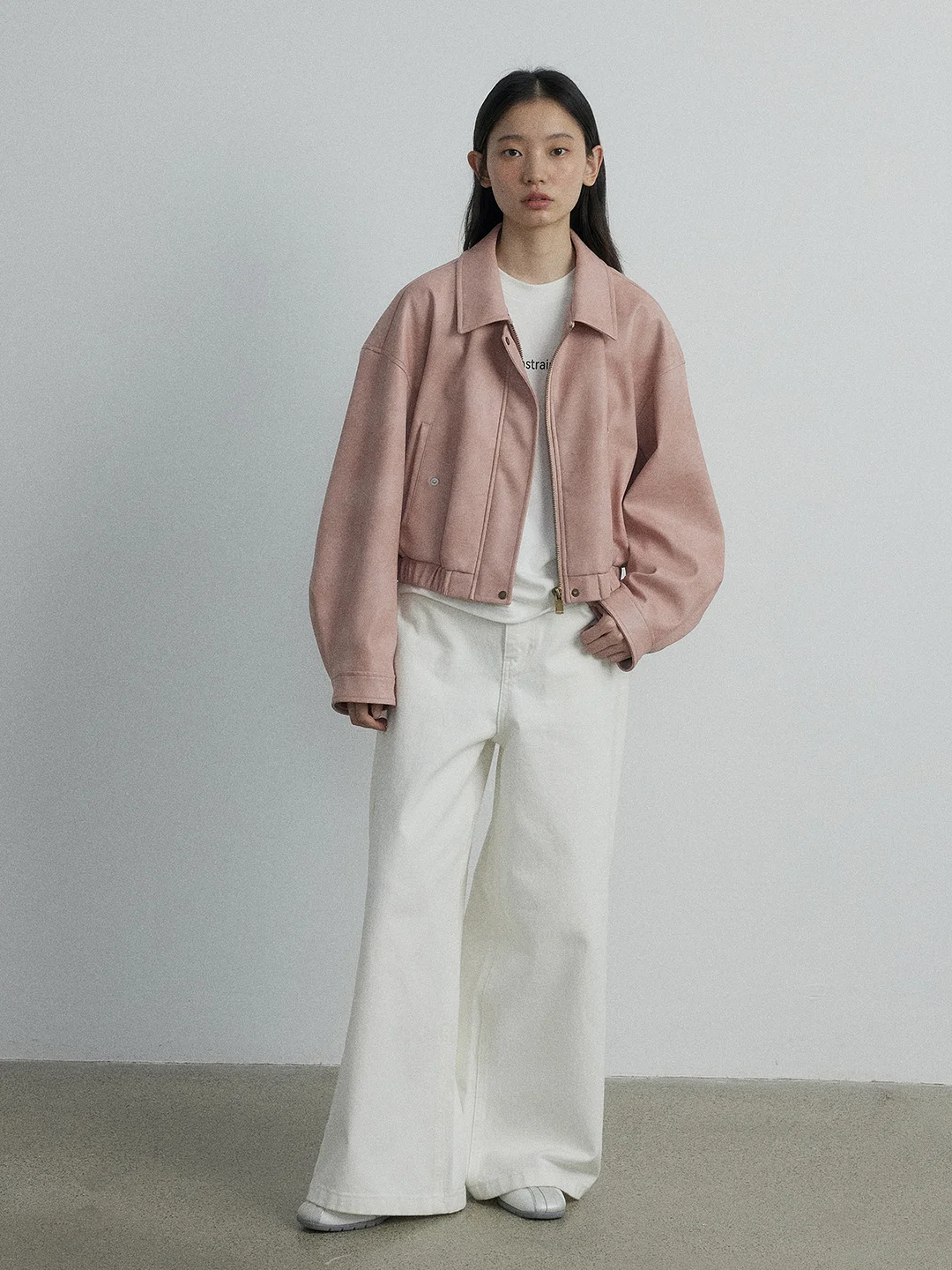 Woherb [Daihe] Autumn New Casual Lapel Versatile Simple Super Soft Fashion Do Old Sense PU Leather Coat H7054-Outfit Ideas