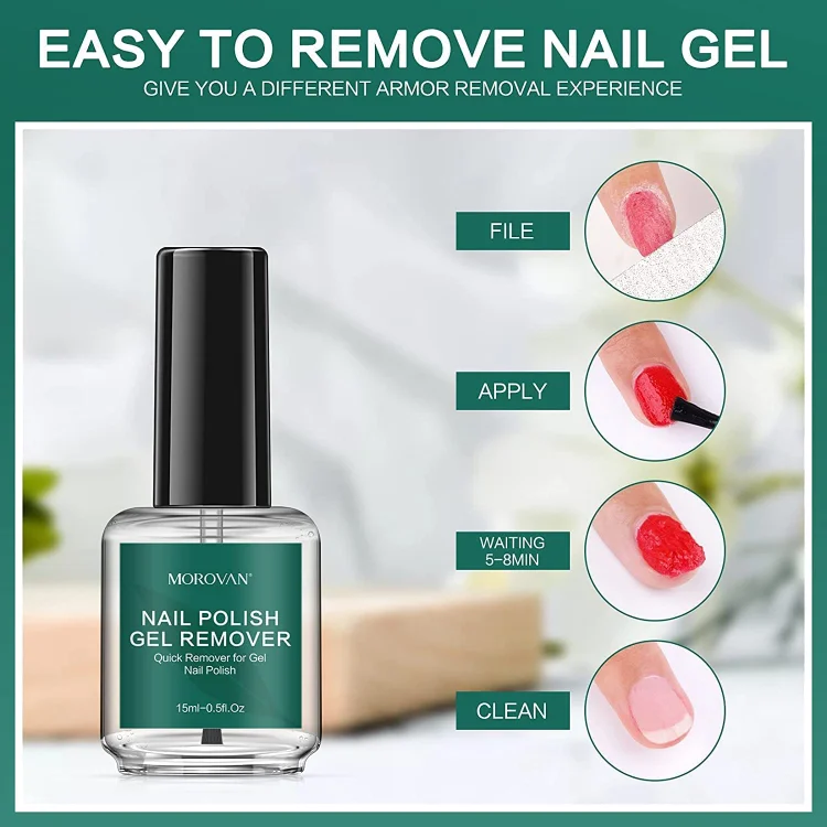 Nail Polish Remover Clips for Polygel or Dip Nail with Lint Free Nail Wipes  | BmBridal