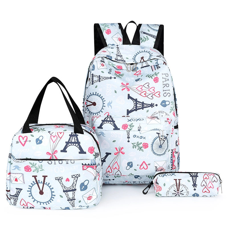 Three-piece Backpack Three-in-one Shoulder Bag Lunch Box Pencil Bag School Bag