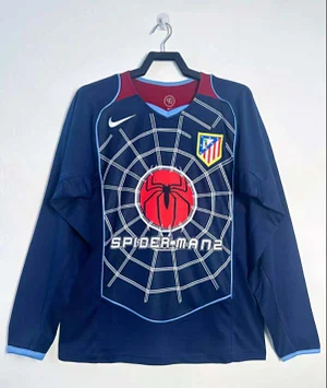 2004/2005  Retro Long Sleeve Atletico Madrid Away Soccer Jersey 1:1 Thai Quality