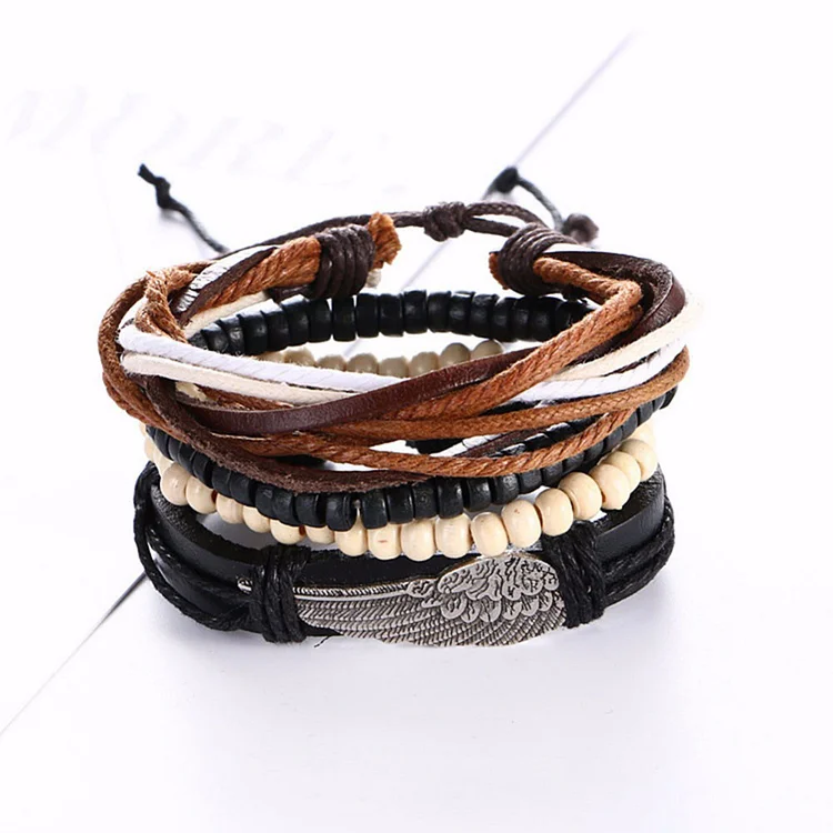 BrosWear Vintage Wings Hand Braided Men'S Bracelet