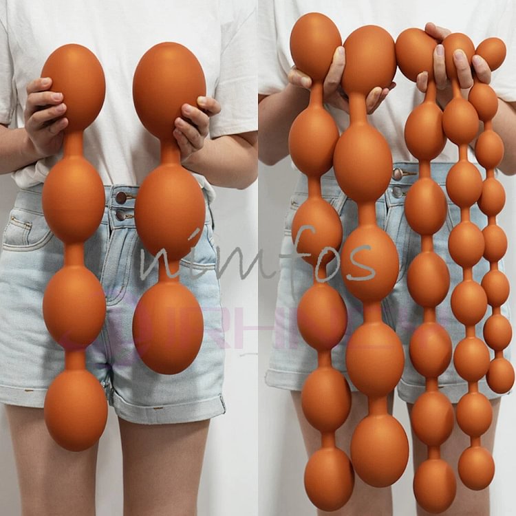 pornhint Pornhint 3-10cm Huge Anal Beads Plug Gay Butt Plug Liquid Silicone Soft Anal Balls Dildos Toy