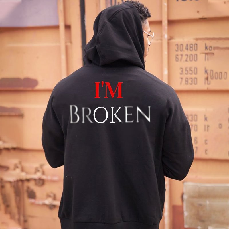 I'm Broken Alphabet Casual Hoodie - Krazyskull
