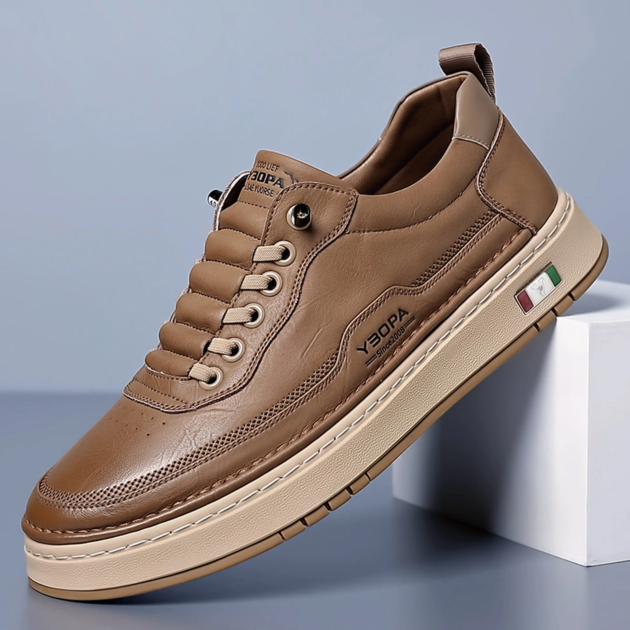 Men's Leather Trainers &ndash; Cushioned Everyday Sneakers