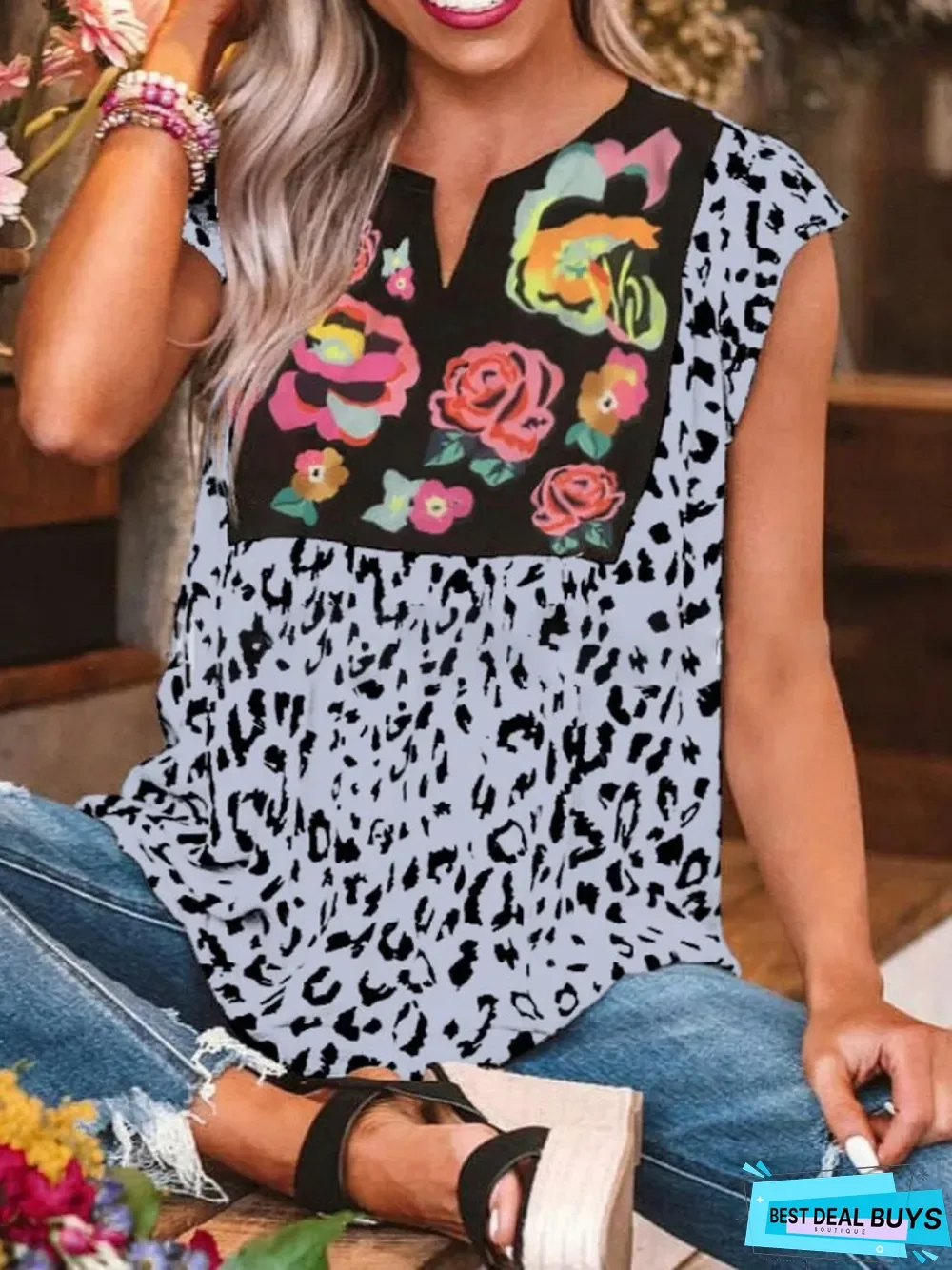 Leopard Print Shirt Short-Sleeved T-Shirt Women Summer