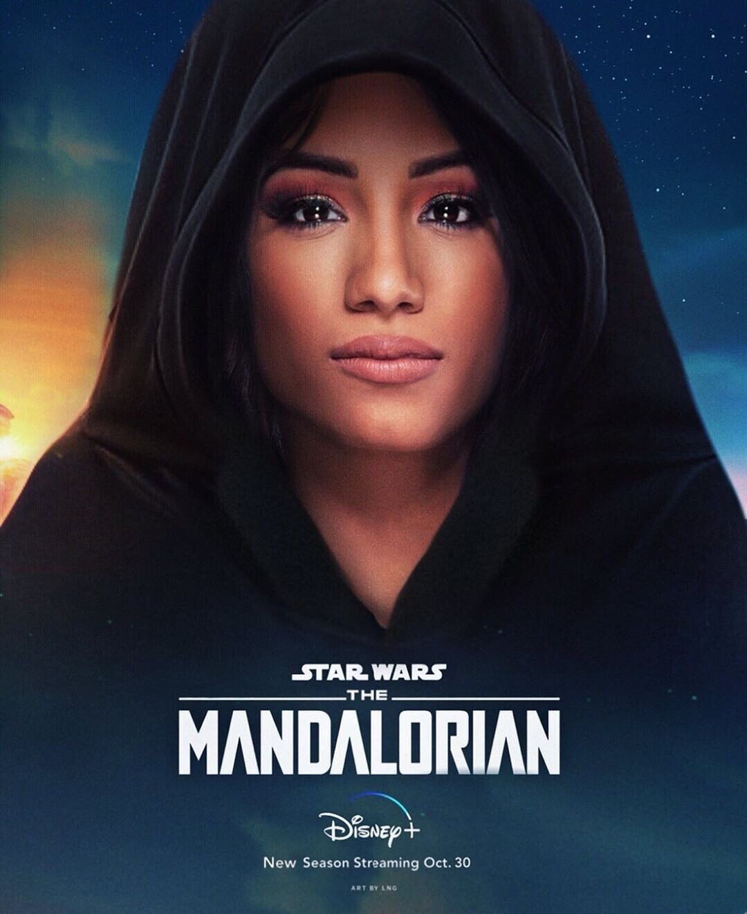 The Mandalorian Sasha Banks Photo Poster painting 8x10 Star Wars Disney WWE
